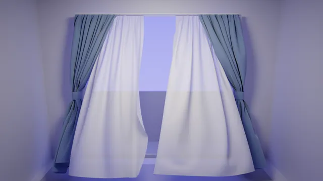 Animated curtains waving in a breeze.